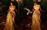 Harnaaz Sandhu glistens in gold pleated gown with her Miss Universe crown, See pics